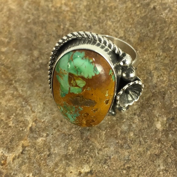Royston Turquoise Sterling Silver Ring 9.5 - Picture 1 of 5